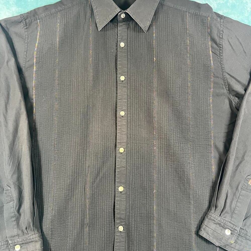 Robert-graham Men's Black and Grey Shirt
